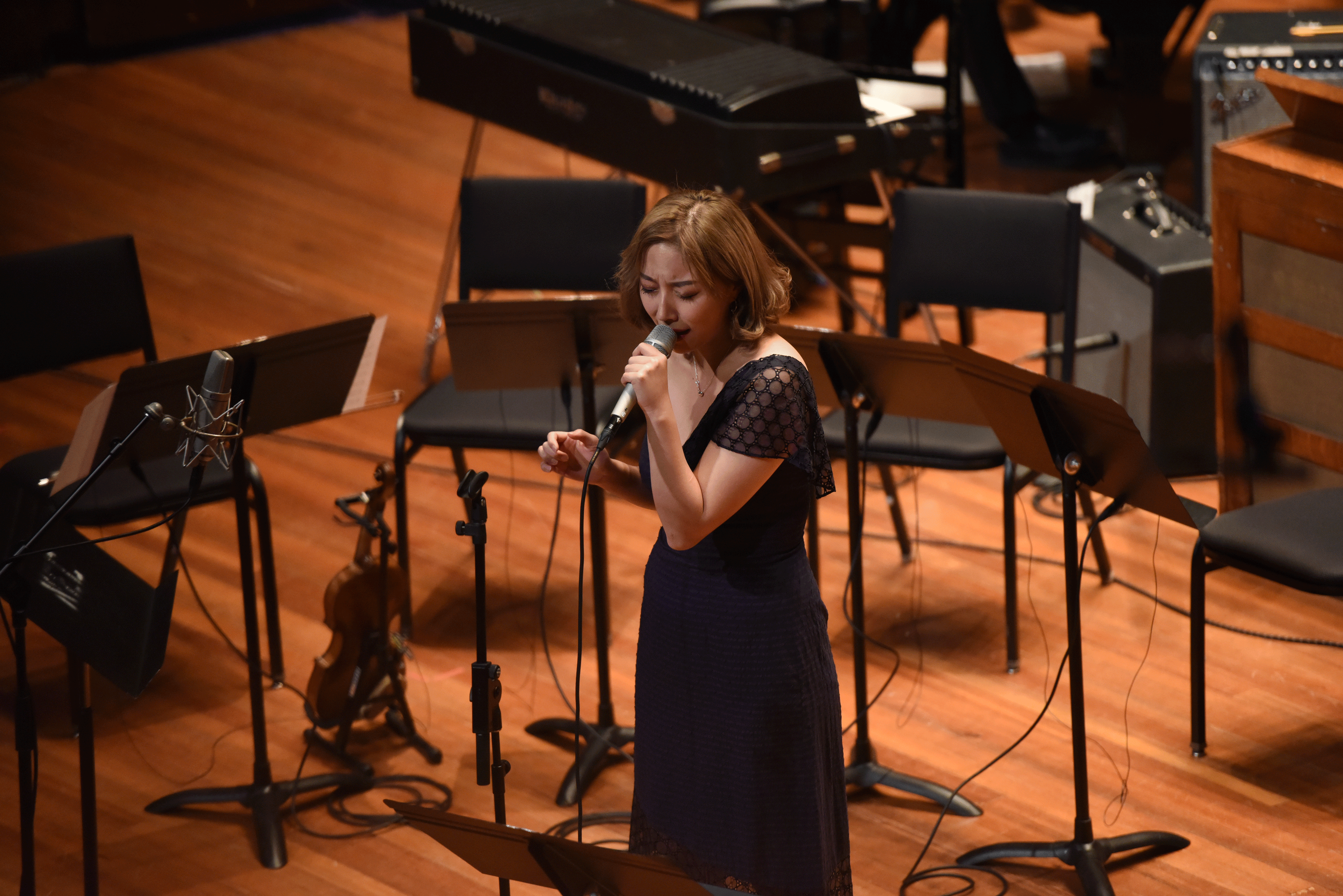 Vocalist Cordelia Tapping sings during The Music of Ran Blake concert