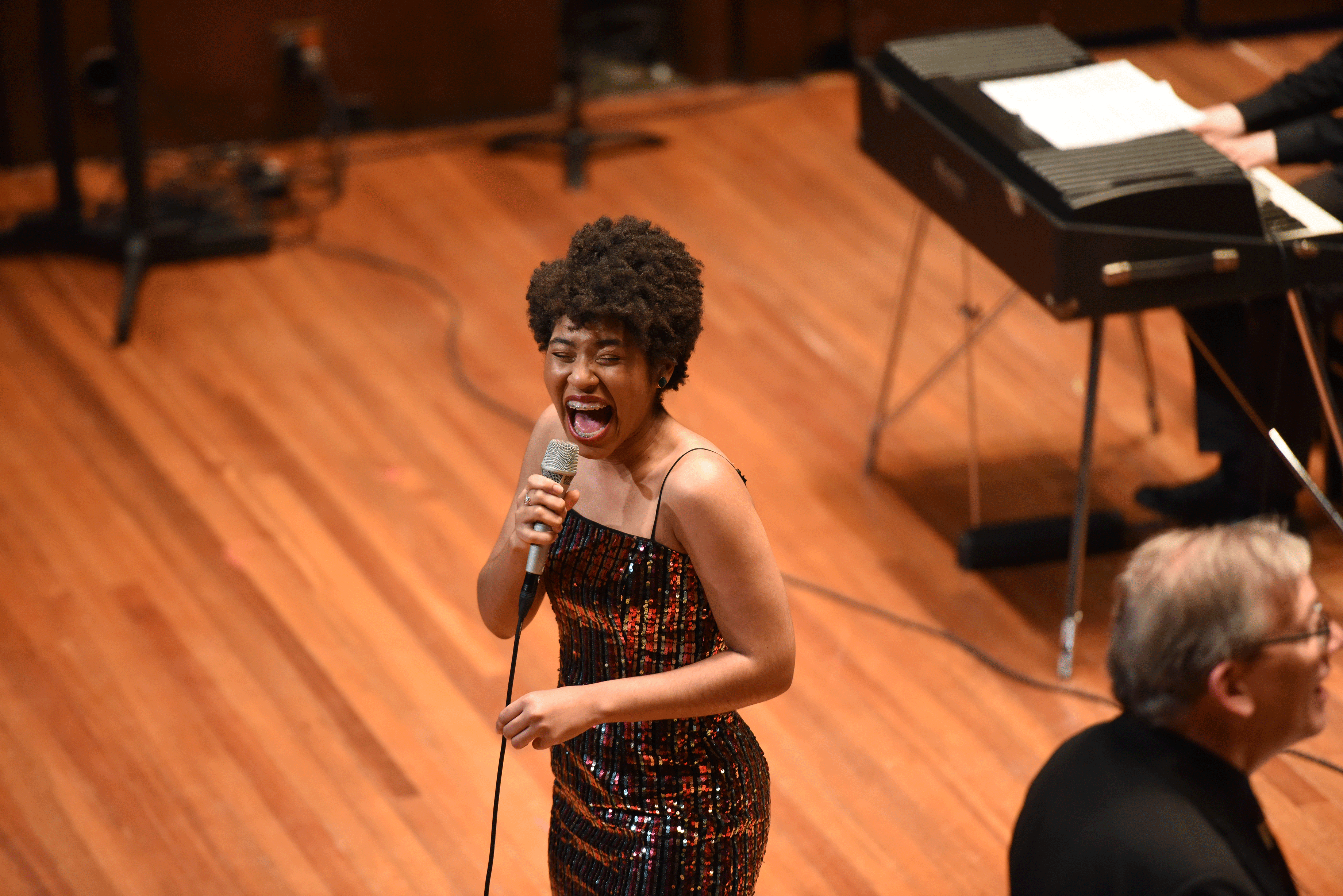 Darynn Dean sings with NEC Jazz Orchestra during The Music of Ran Blake concert