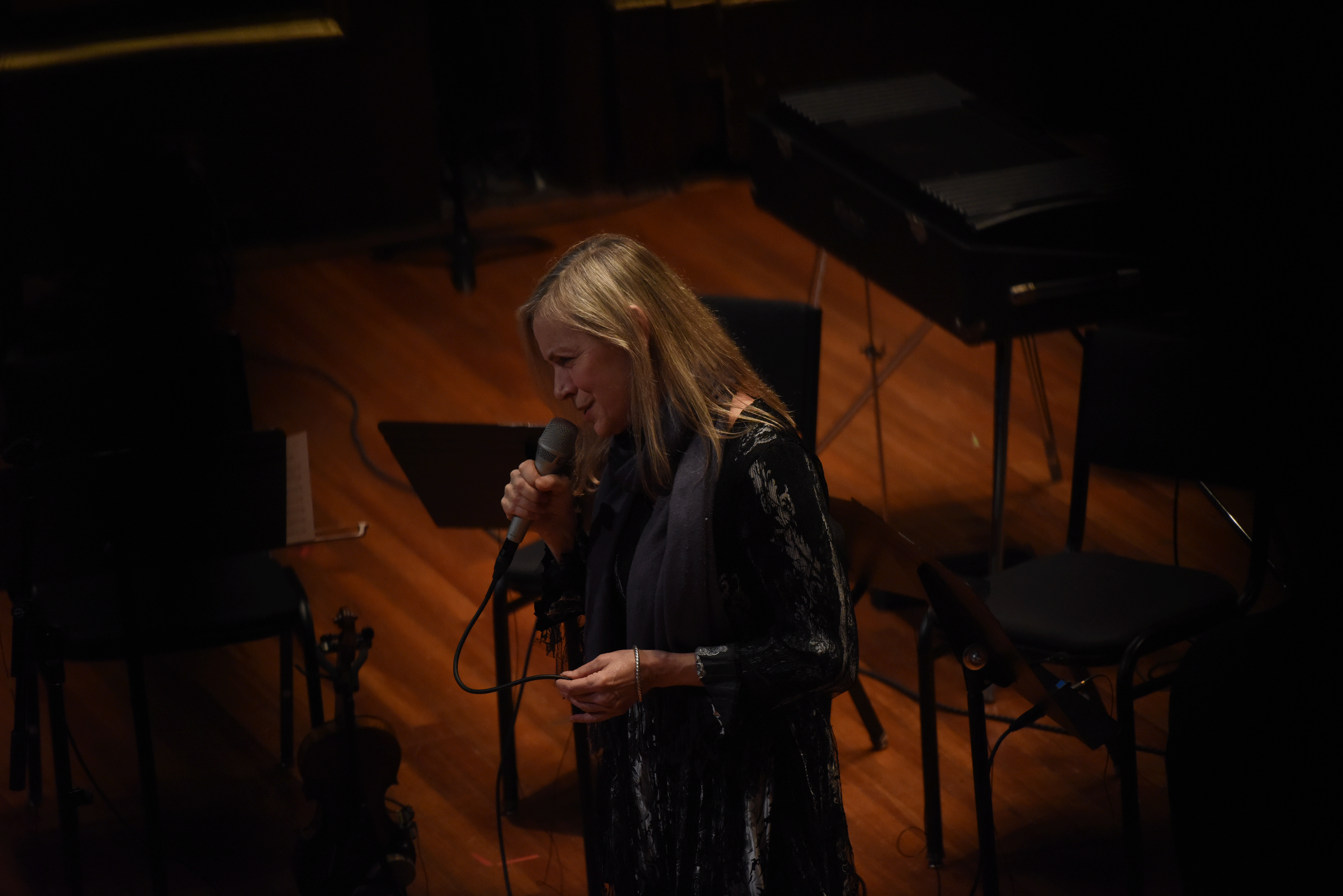 NEC faculty member Dominique Eade sings during The Music of Ran Blake concert