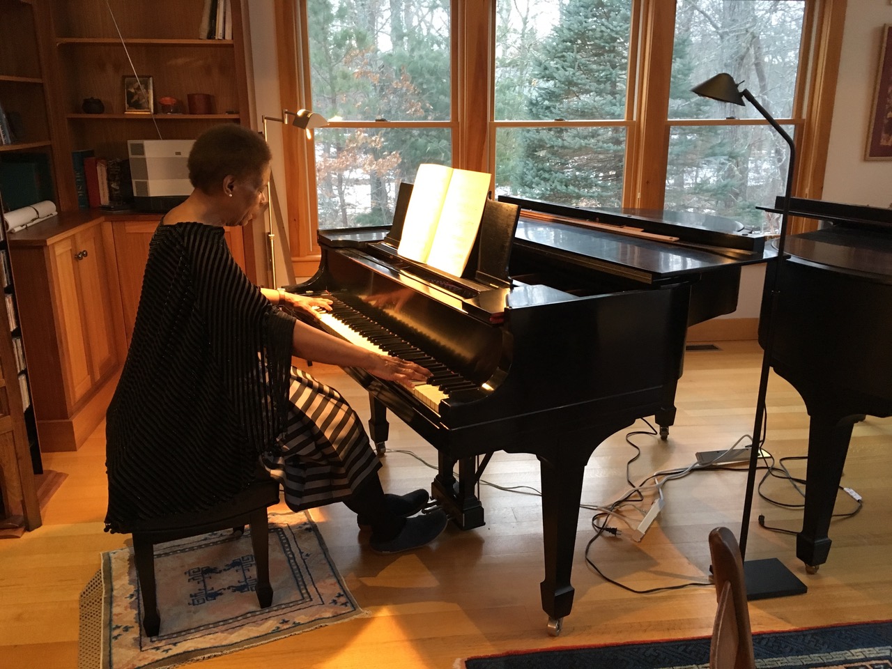 Brenda Thordarson practicing piano
