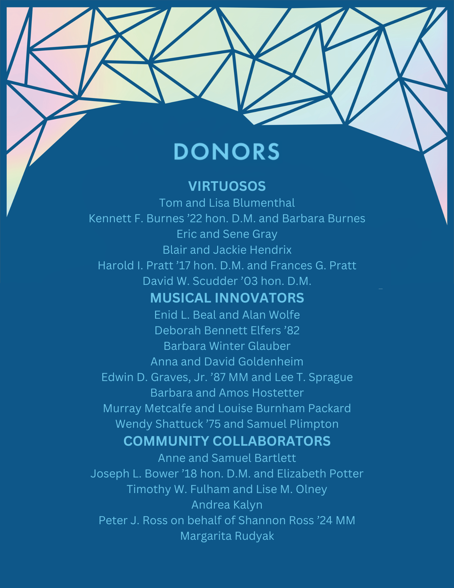List of 2024 Gala Donors