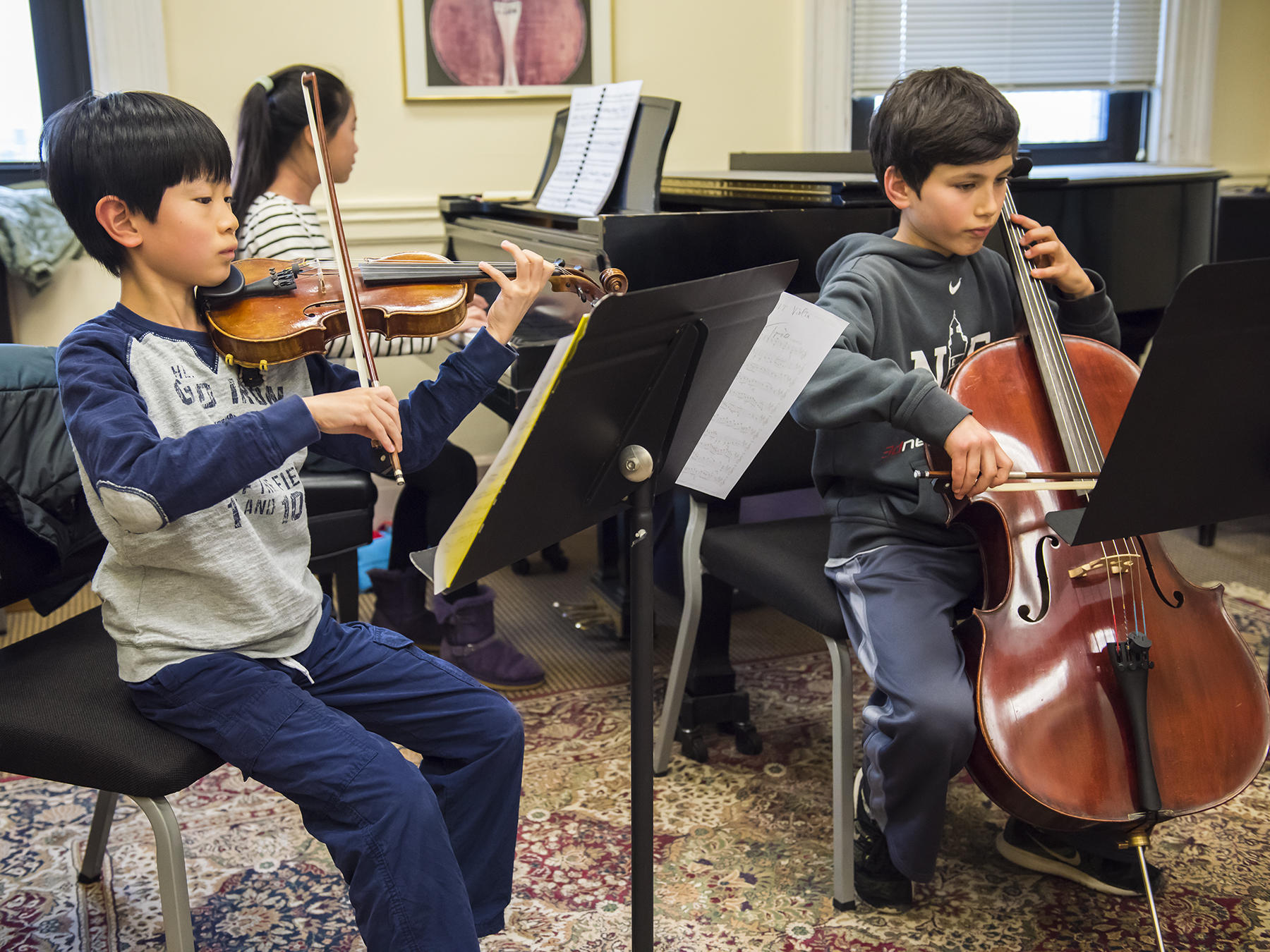 A Prep chamber music group rehearses