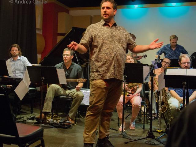 JC Sanford directs the JazzMN big band.