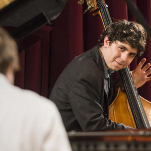 A jazz bassist performs