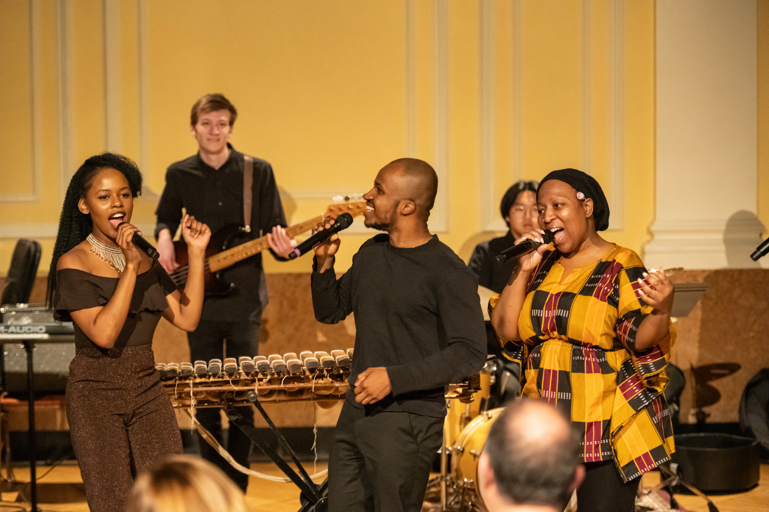 NEC’s Black Student Union in their annual Continuation of a Dream concert in Brown Hall, 2019.