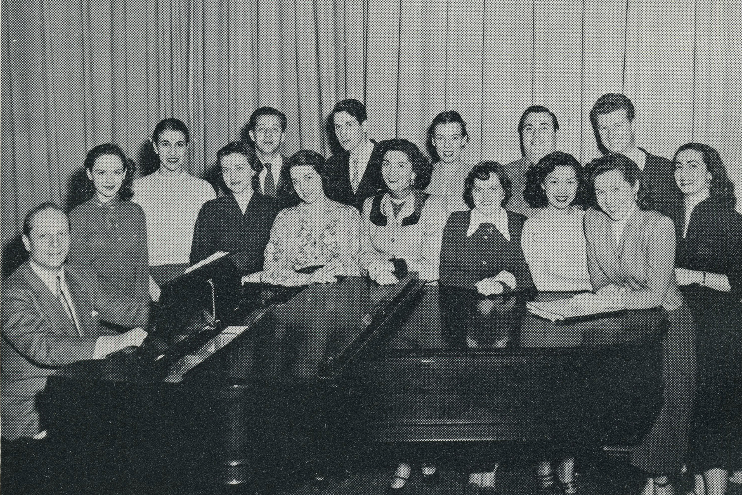 Boris Goldovsky, NEC’s opera program director from the 1940s to the mid-1960s, with his opera class, 1952.