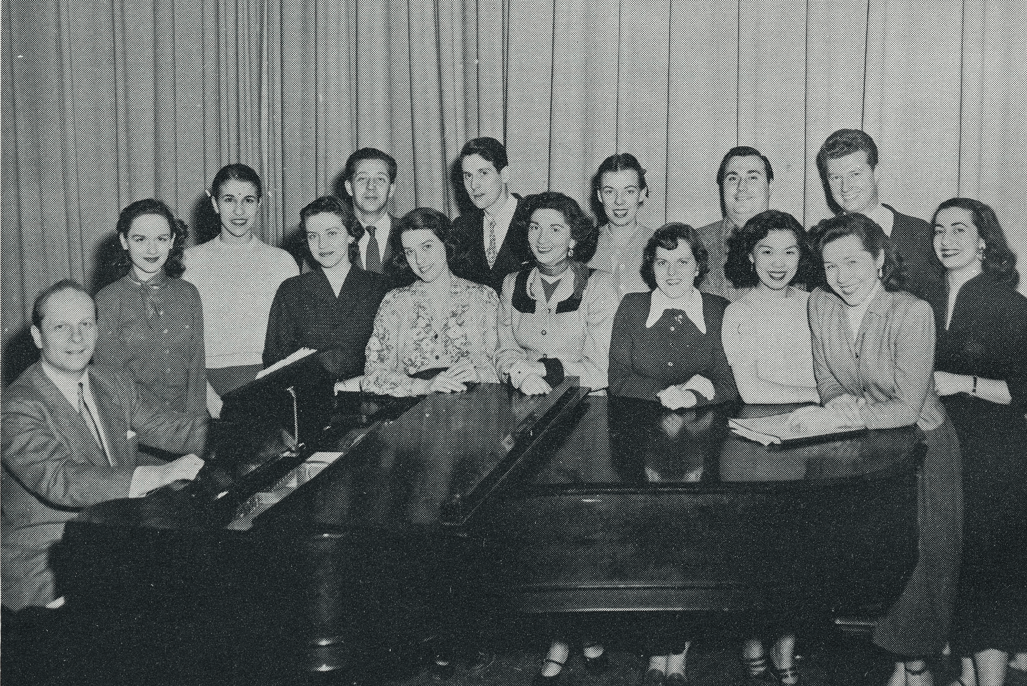 Boris Goldovsky, NEC’s opera program director from the 1940s to the mid-1960s, with his opera class, 1952.