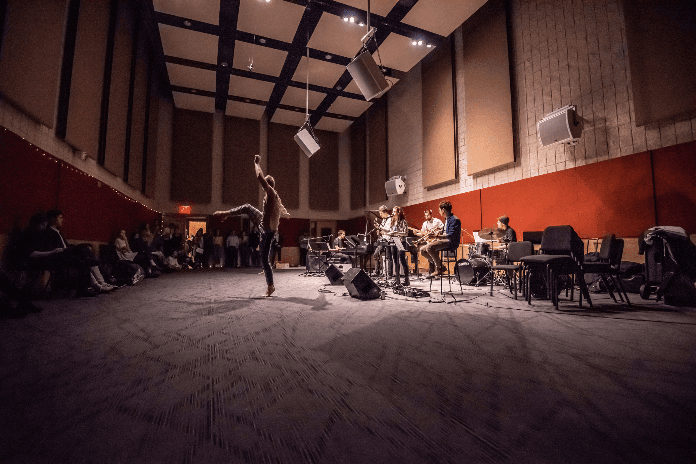 Eben Jordan Ensemble Room dance and small ensemble rehearsal