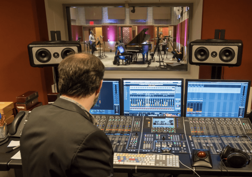 Eben Jordan Ensemble Room recording control room