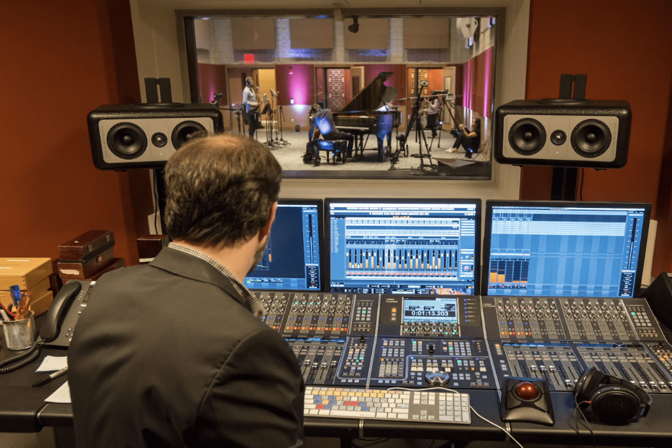 Eben Jordan Ensemble Room recording control room