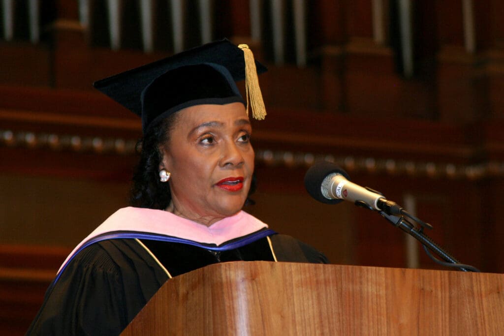 2004: Coretta Scott King Delivers Commencement Address