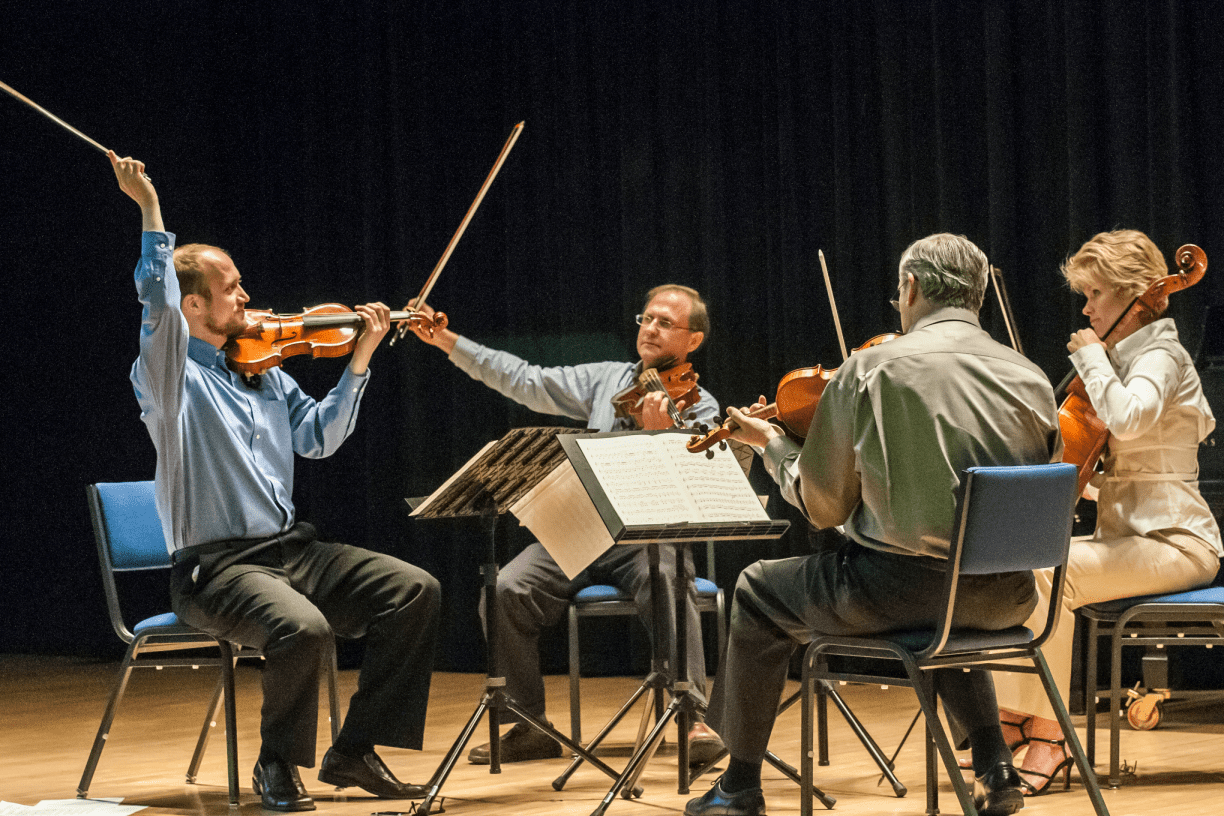 Adult education string quartet performs