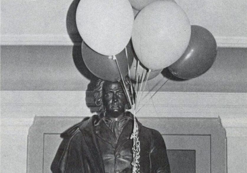 Beethoven Statue with Balloons