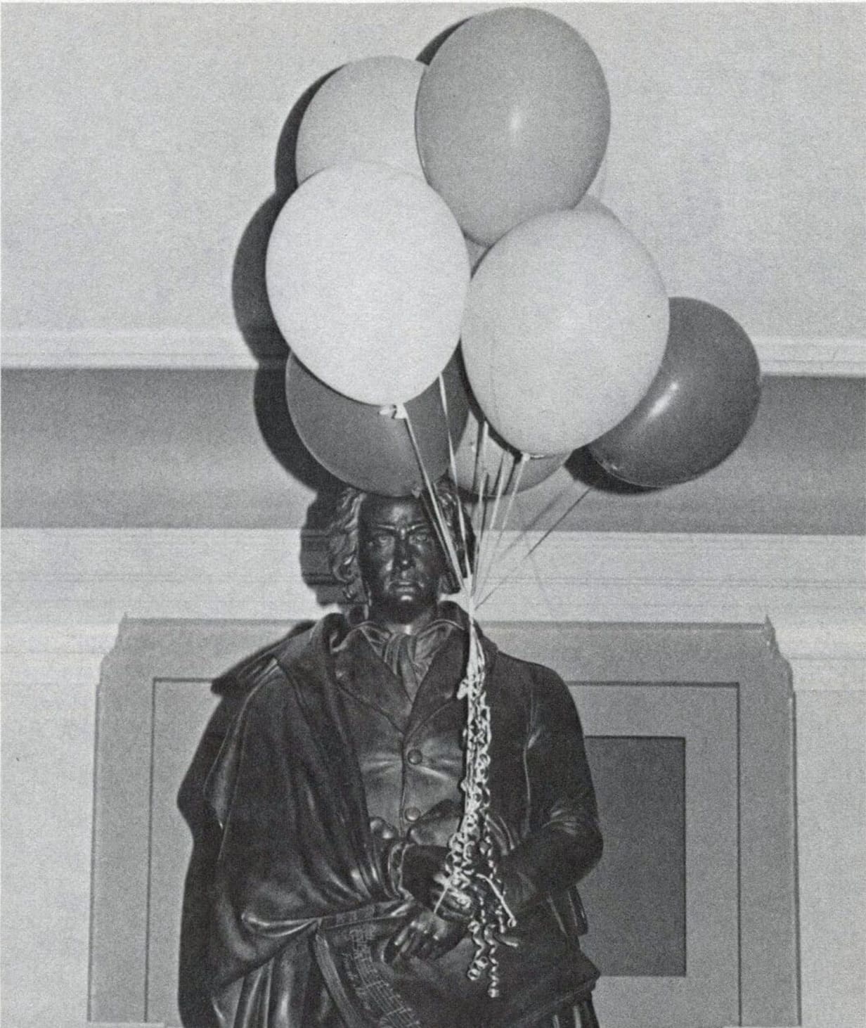 Beethoven Statue with Balloons