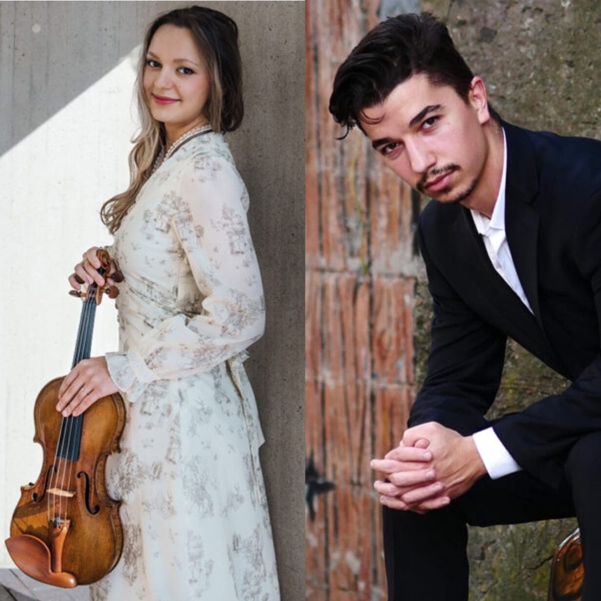 Violinist Maria Ioudenitch '20 MM, '22 AD, and cellist Gabriel Martins '21 MM