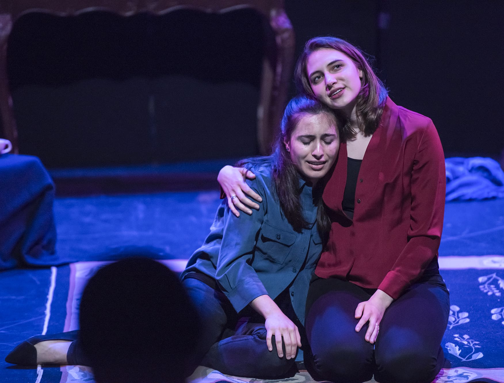 Two actors in a drama production.