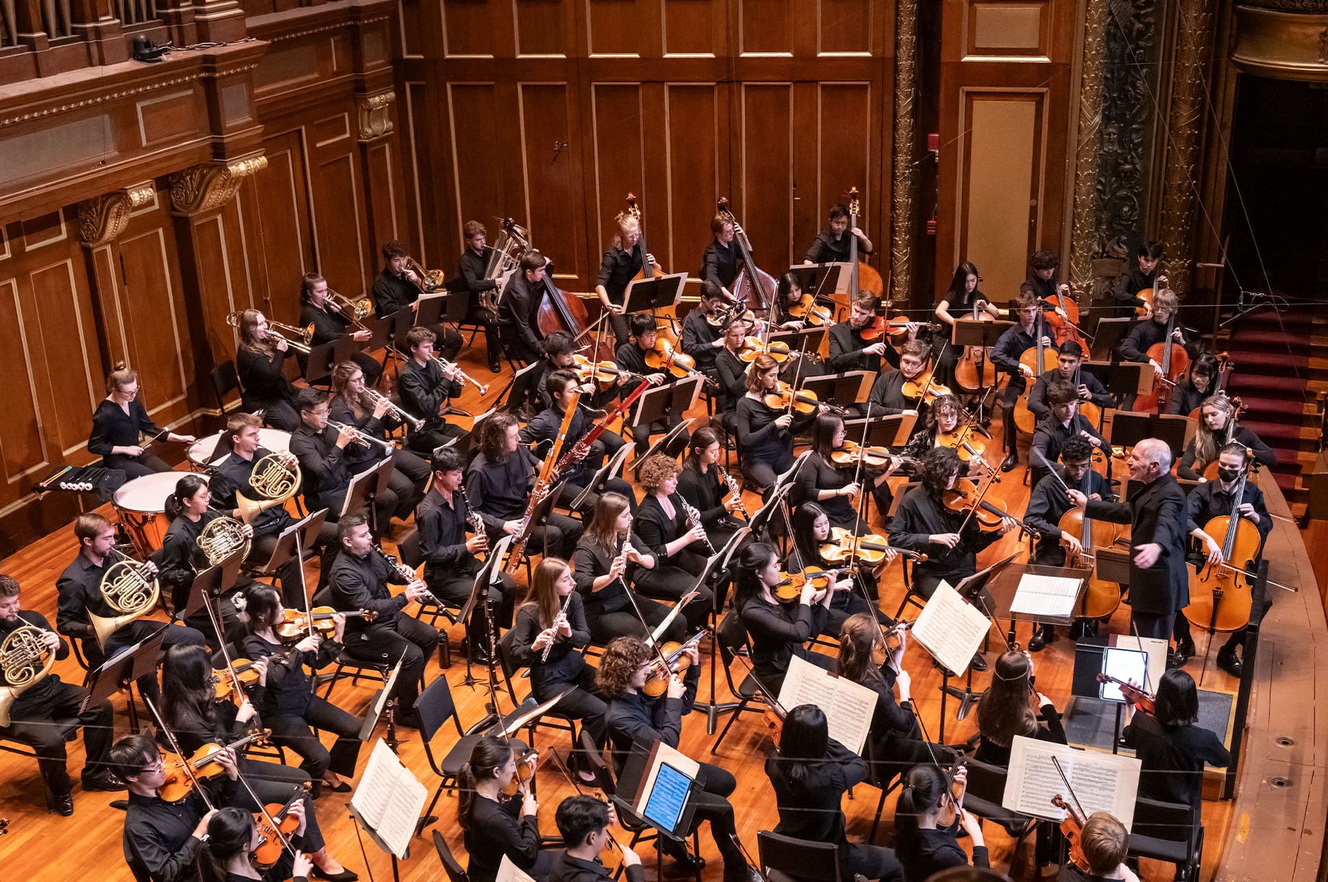 NEC's Symphony performing on the Jordan Hall stage.