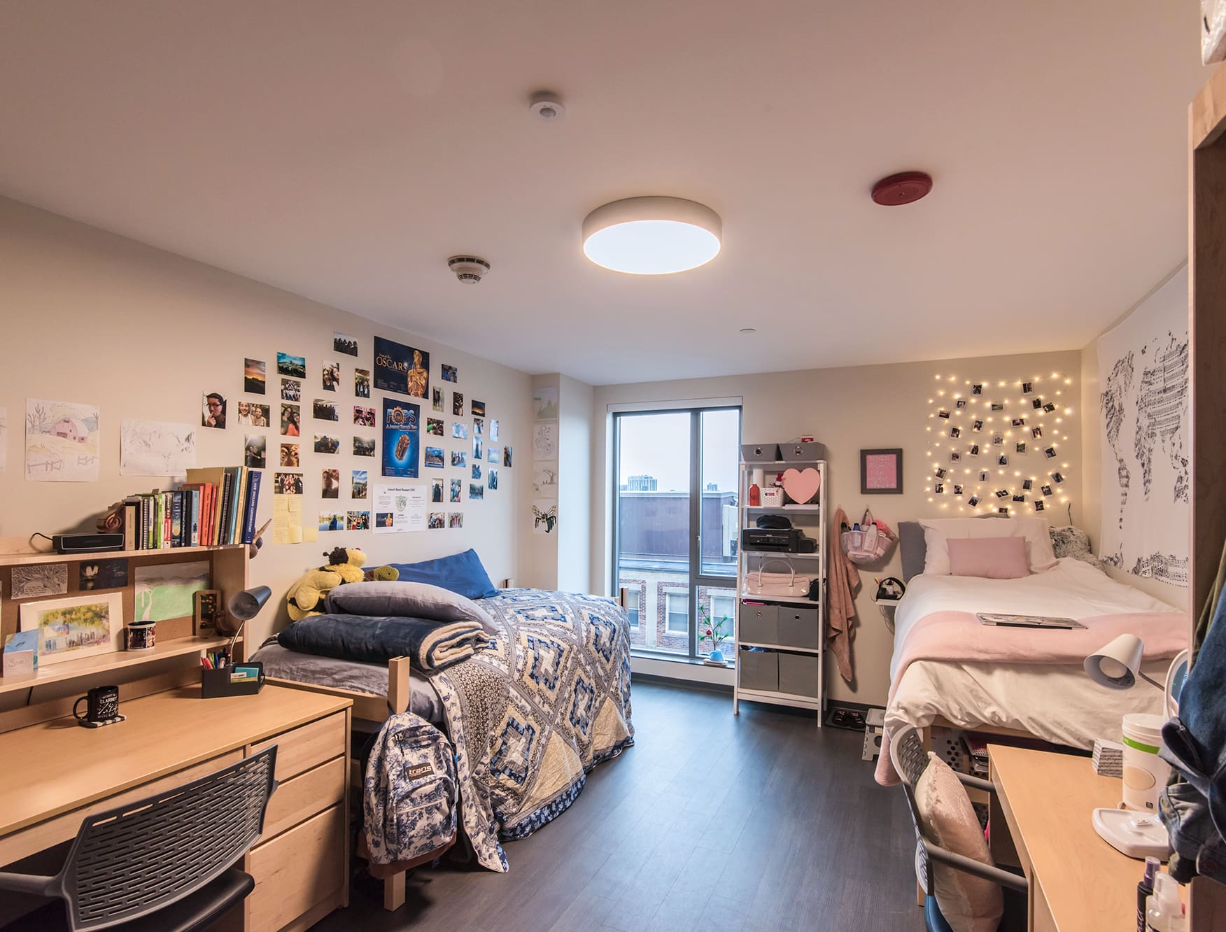 A double residency room in NEC's Residence Hall.