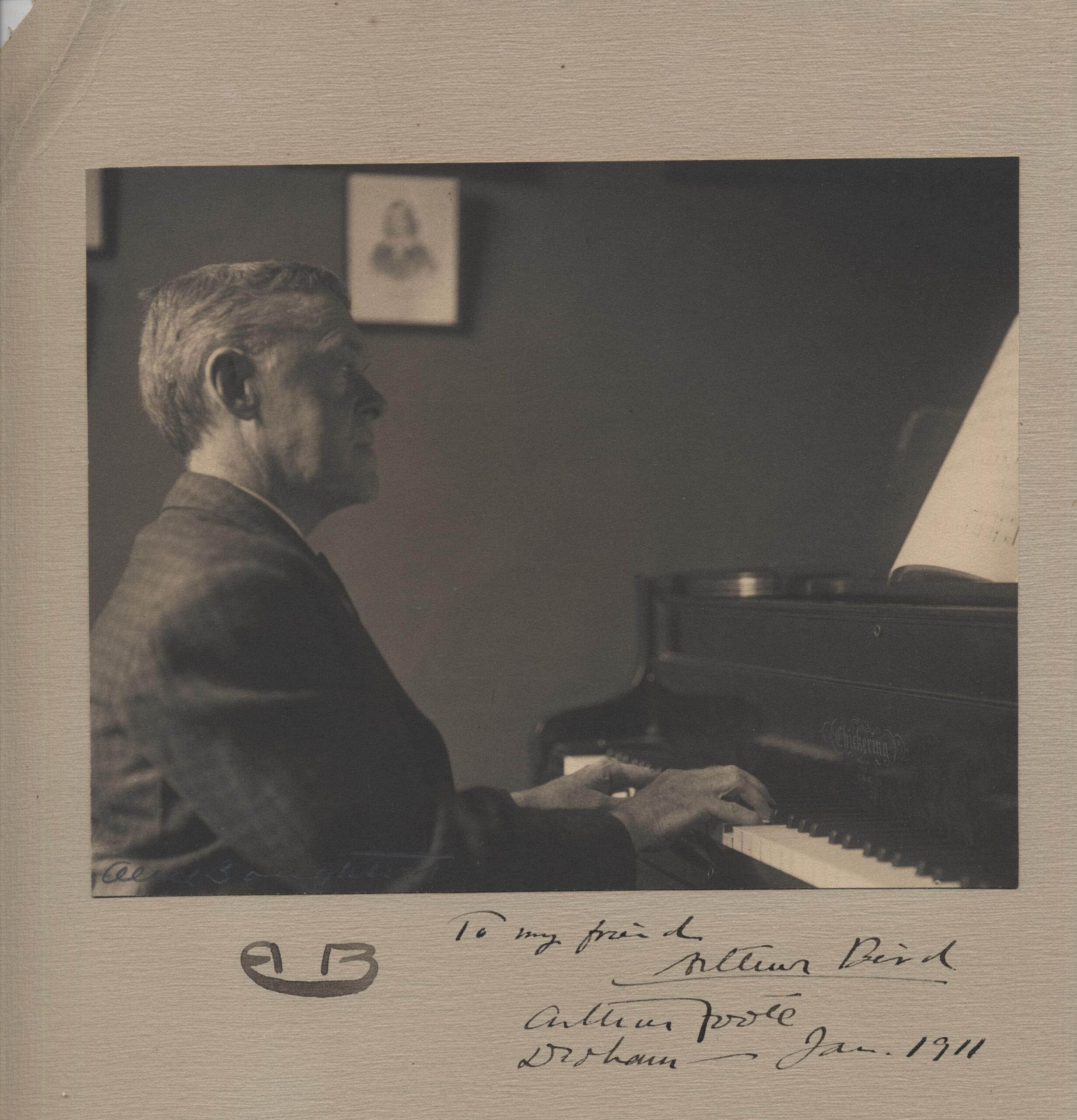 Former NEC faculty member, Arthur Foote, at the piano