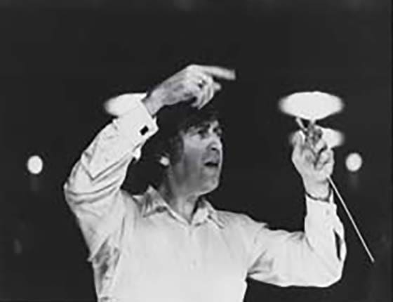 Image of NEC President Gunther Schuller conducting from the 1960s