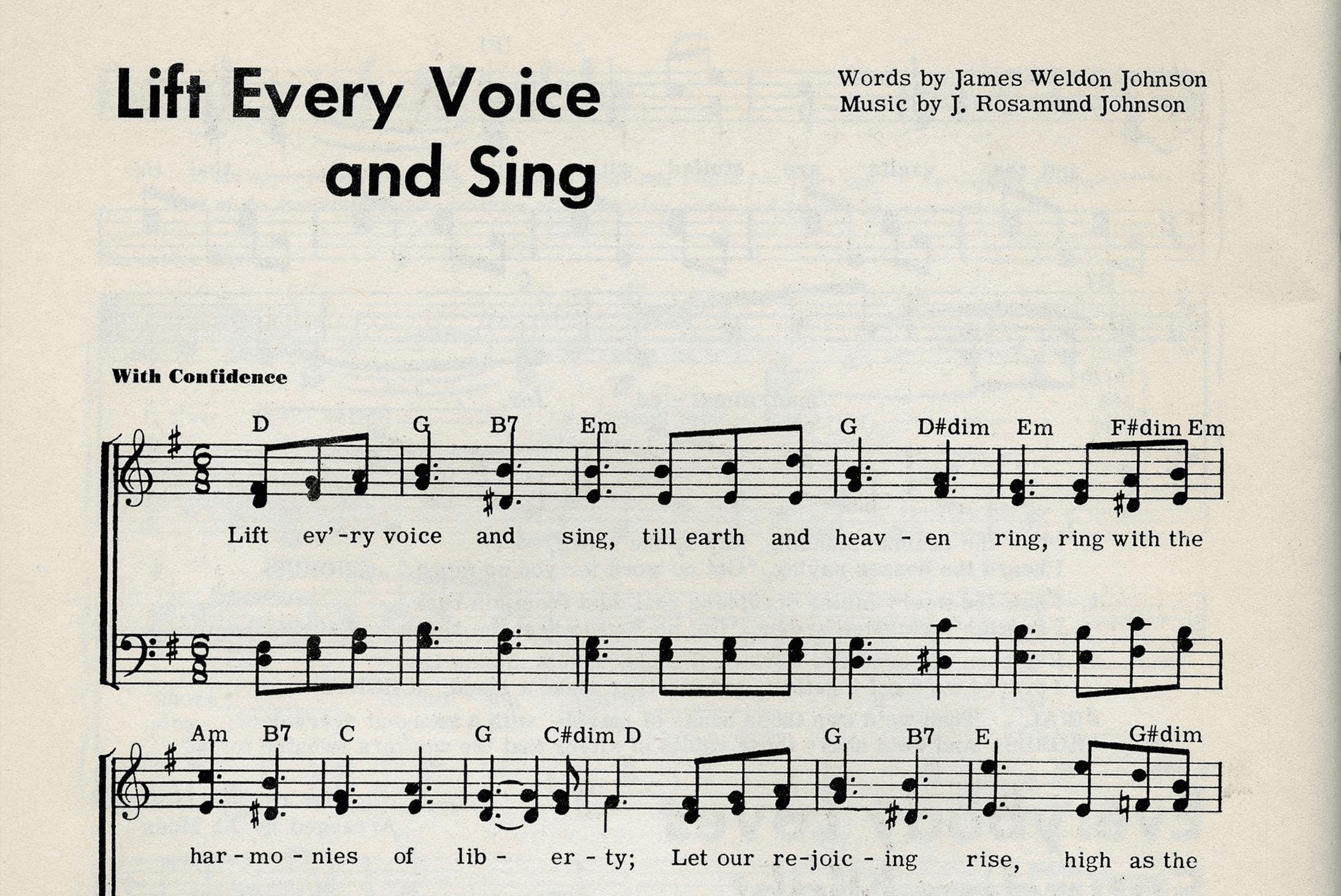 Life every voice and sing sheet music