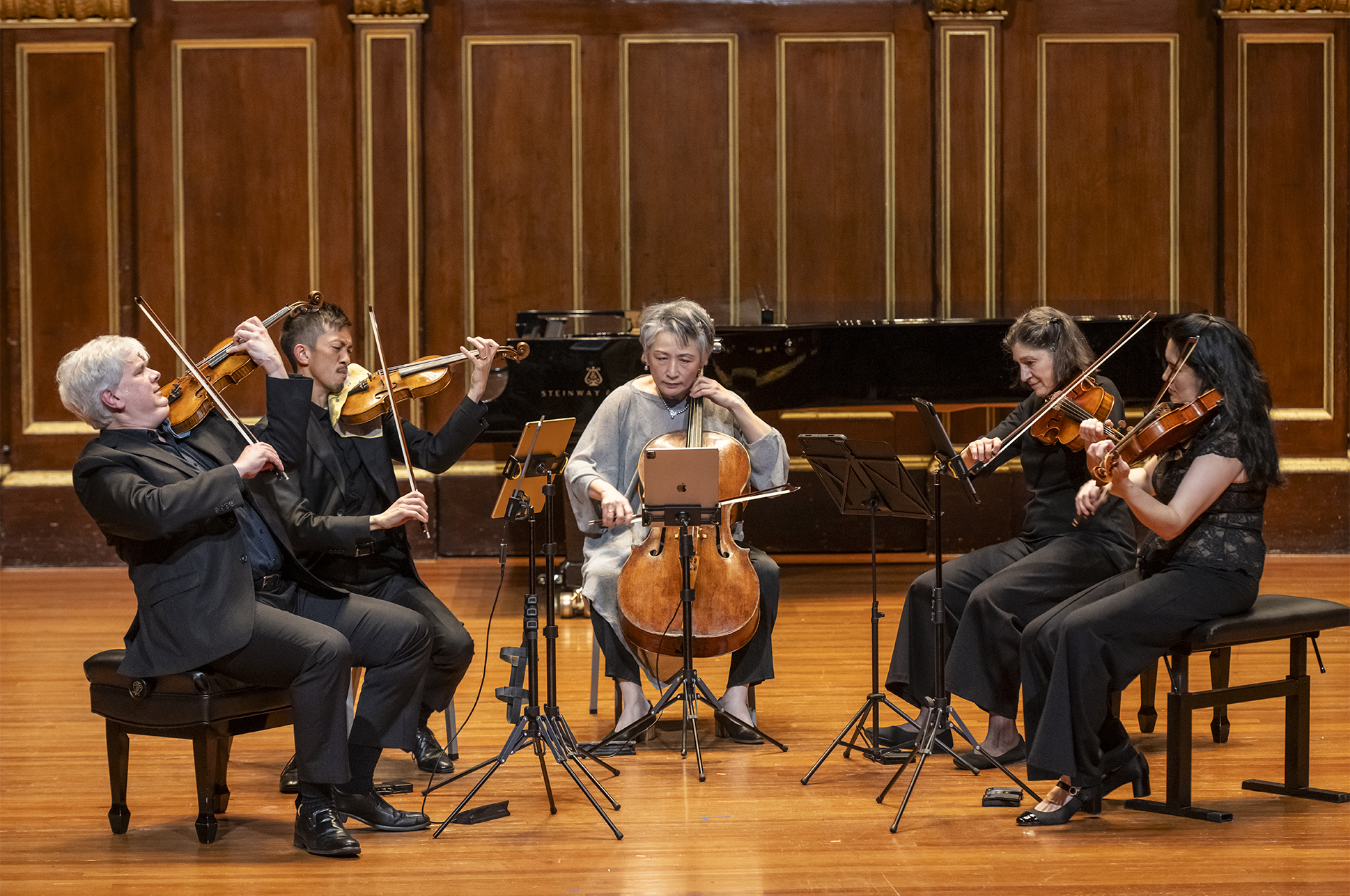 String ensemble on Jordan Hall stage.