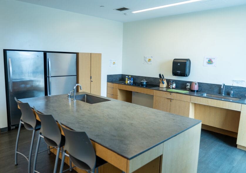 Kitchen in NEC residence hall.