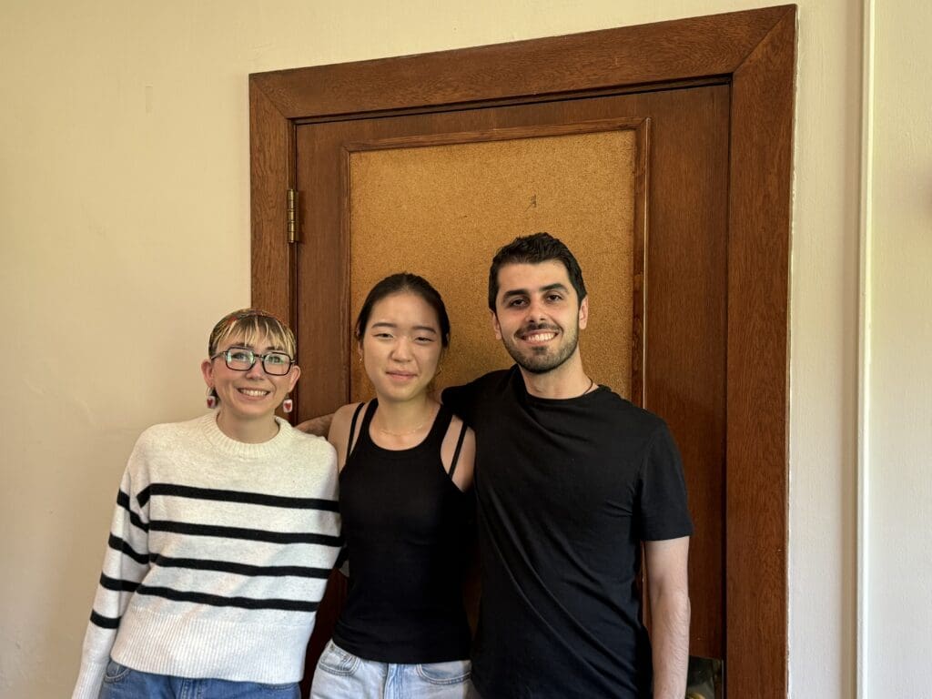 EM interns Sepehr Davalloukhoungar ’24 GD (North End Music and Performing Arts Center), Rohan Zakharia ’24 (Boston Music Project), and Annie Hyung ’25 MM (Boston Chamber Music Society) 