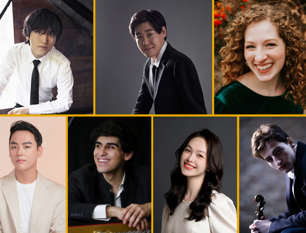 Top: Yunchan Lim, Yutong Sun, Josie Larsen; Bottom: Changyong Shin, Evren Ozel, Dani Jingdan Zhang , Joshua Brown