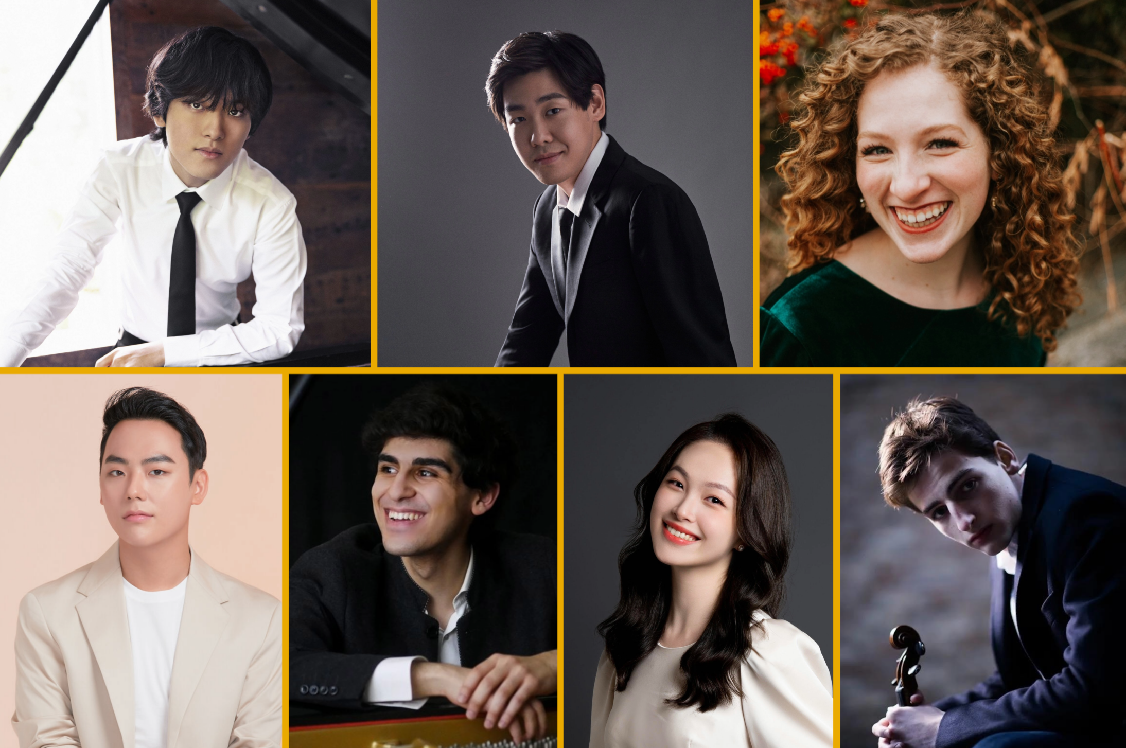 Top: Yunchan Lim, Yutong Sun, Josie Larsen; Bottom: Changyong Shin, Evren Ozel, Dani Jingdan Zhang , Joshua Brown