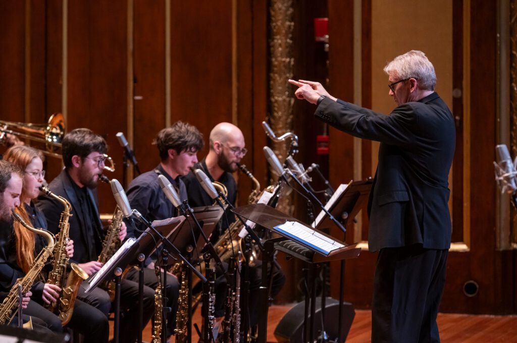 Ken Schaphorst leads the NEC Jazz Orchestra in Jordan Hall.