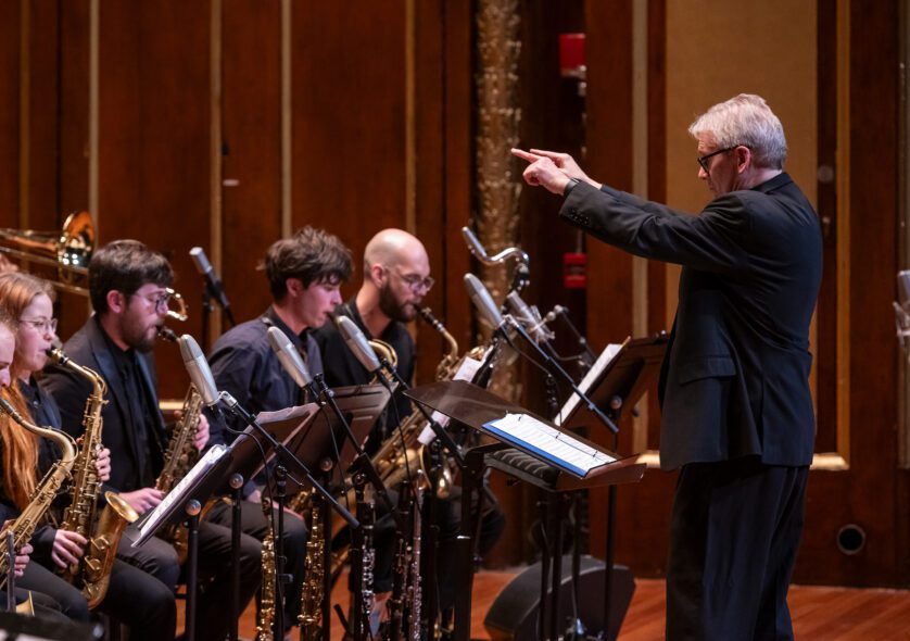 Ken Schaphorst leads the NEC Jazz Orchestra in Jordan Hall.