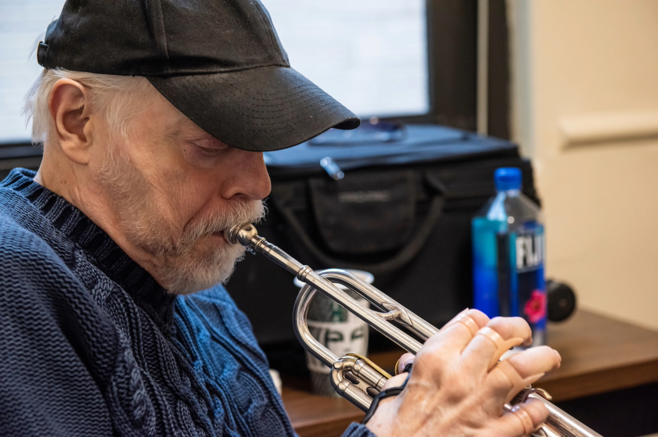 John McNeil playing the trumpet.