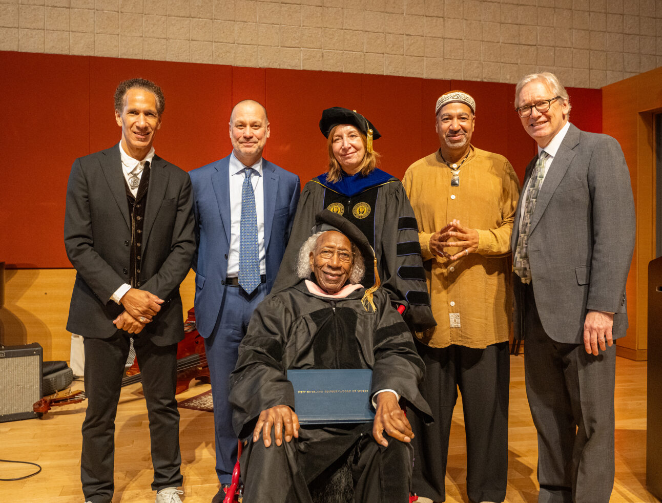 Marvin E. Gilmore, Jr. and NEC leadership after being conferred with an honorary doctorate.