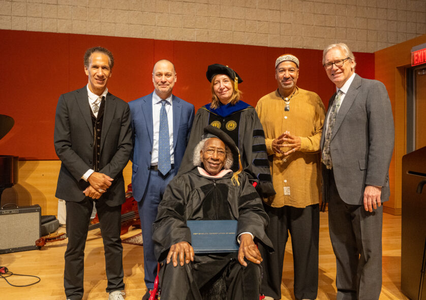 Marvin E. Gilmore, Jr. and NEC leadership after being conferred with an honorary doctorate.