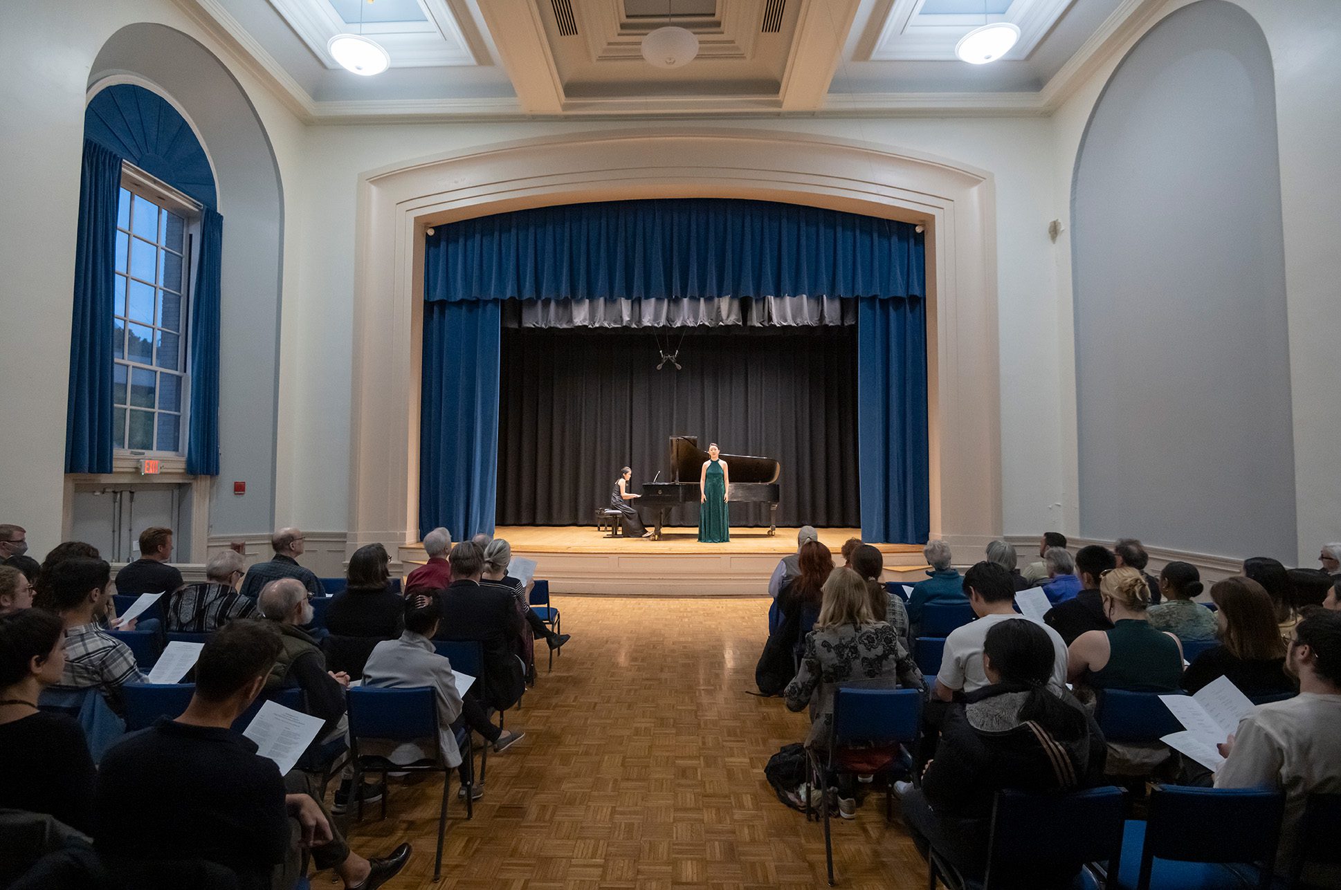 Ruoxi Peng, soprano and Pualina Lim, piano, performing in Williams Hall.