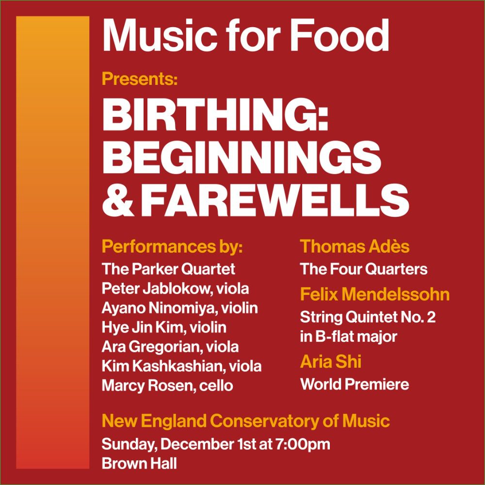 Music for Food: Birthing, Beginnings & Farewells