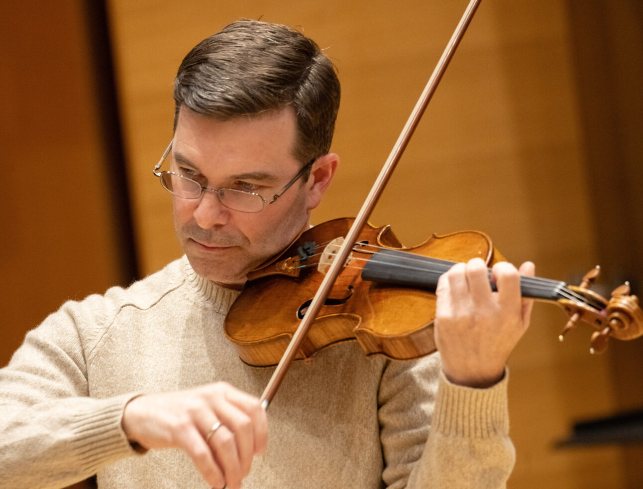 Nathan Cole playing violin.