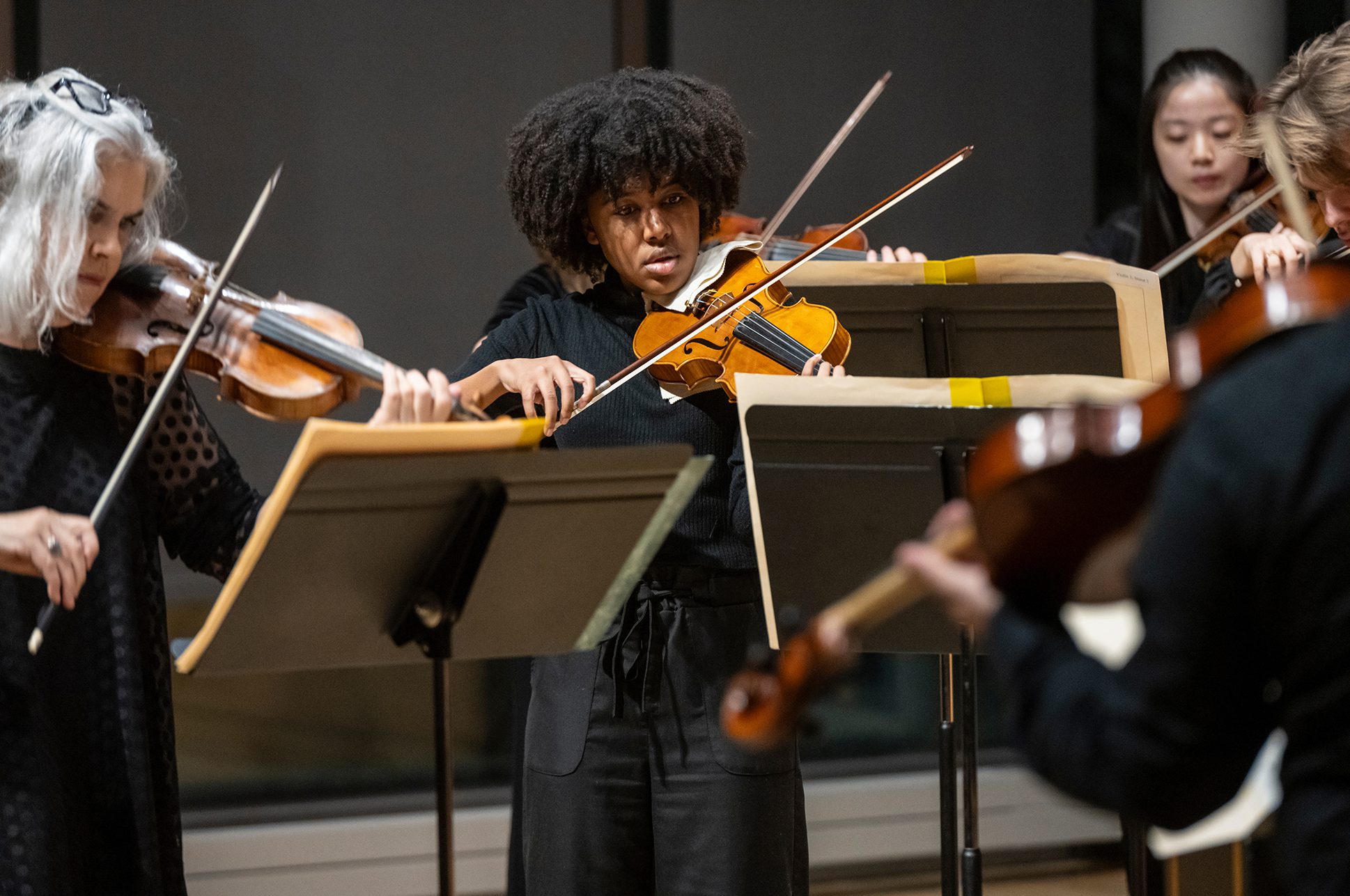 Chamber ensemble performing together in a group. Chamber ensemble performing together in a group.