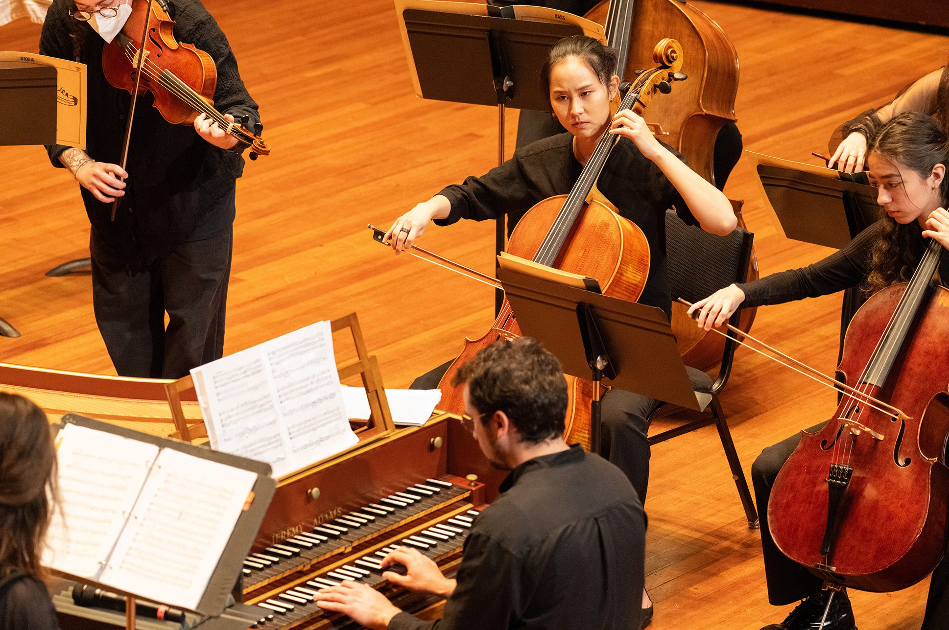 Summer-Early-Music Group of music students performing in an early music ensemble.
