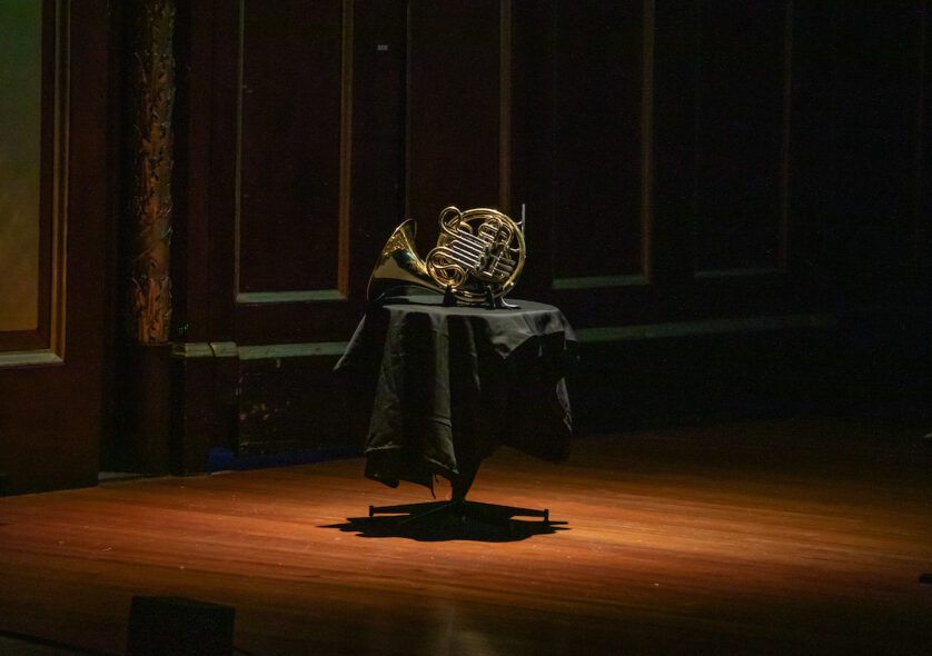 Schuller's horn, on display as part of the celebration of his legacy and vision