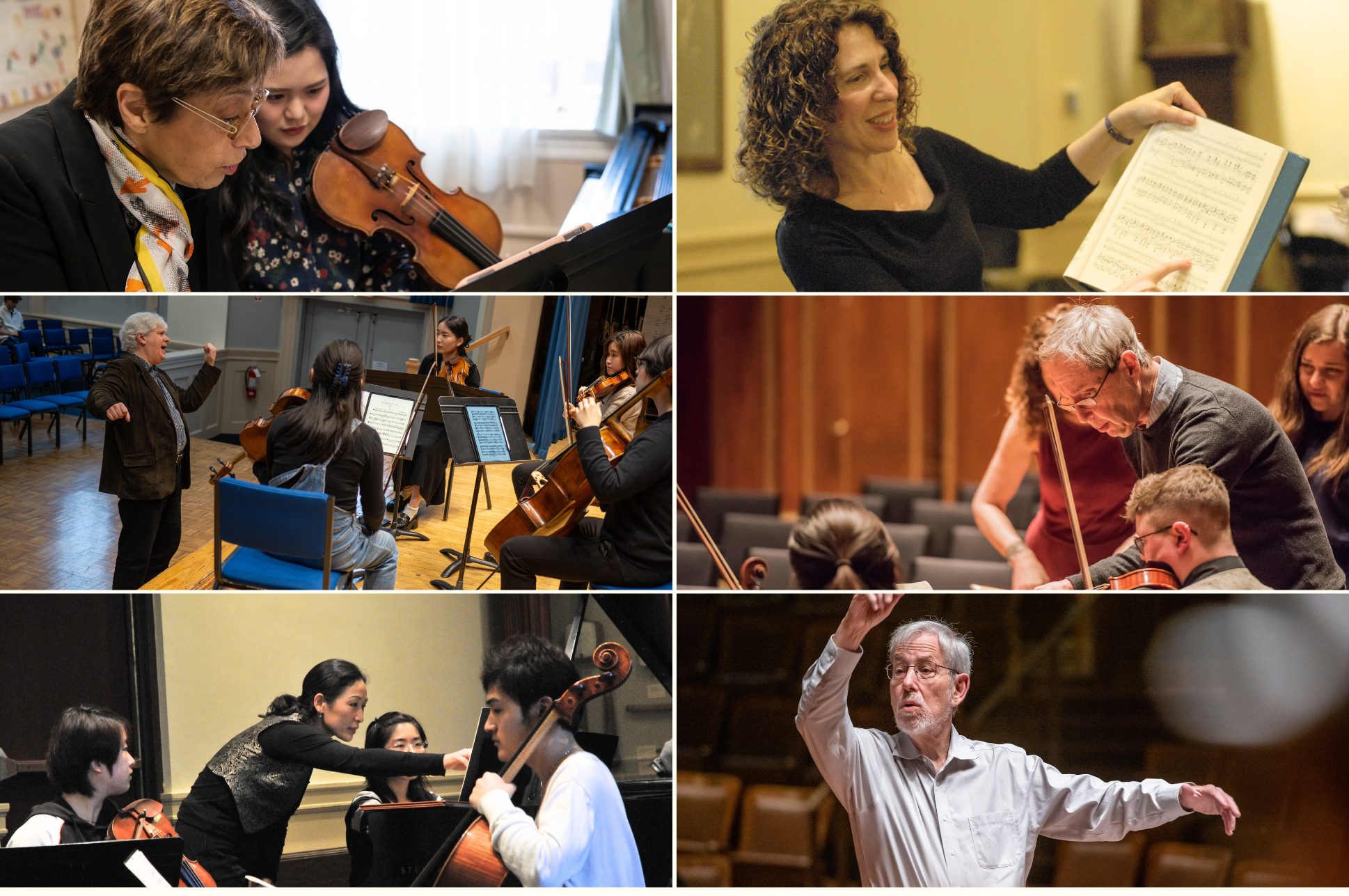 Collage of Summer Chamber Music faculty members.
