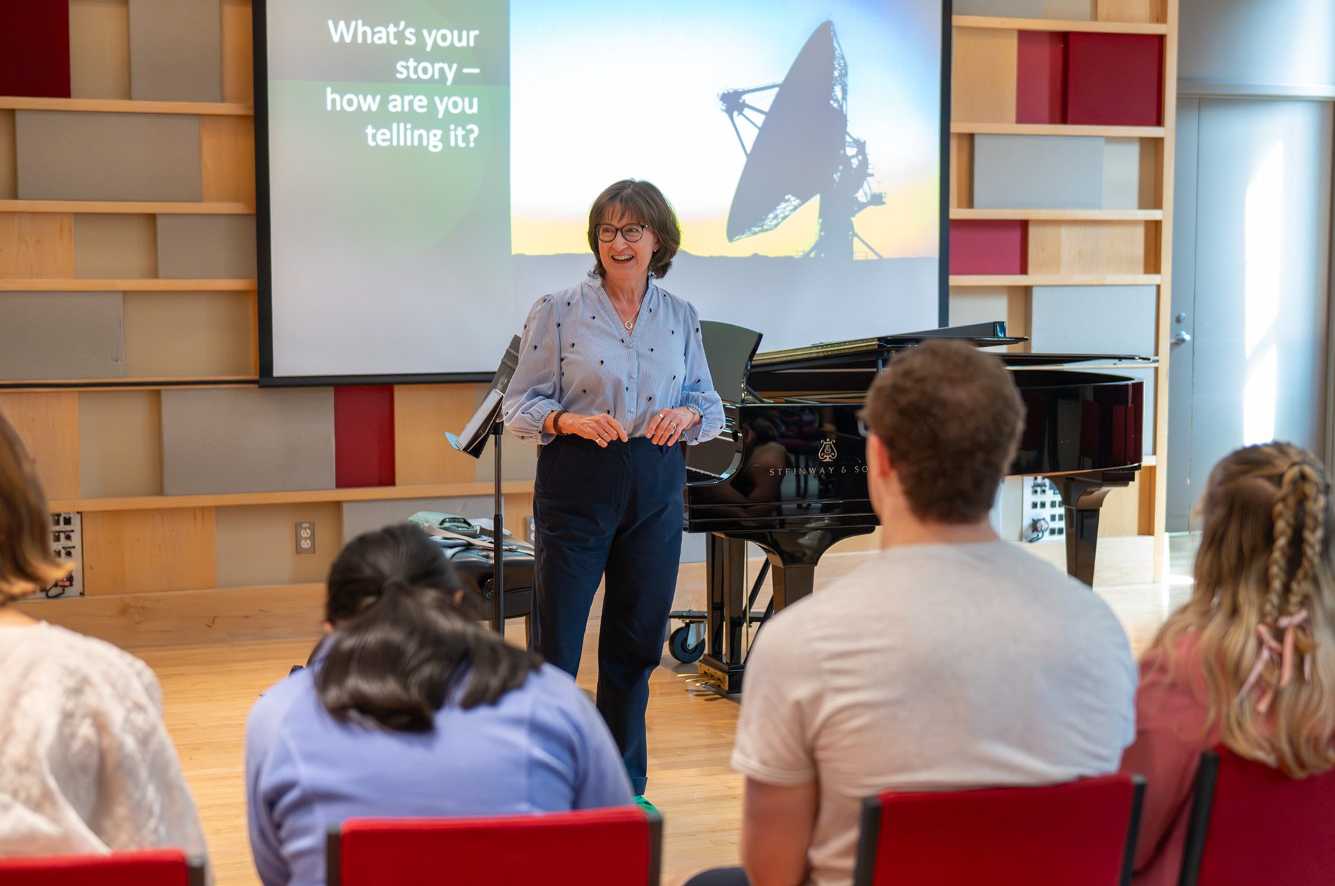 Lydia Connolly teaching a workshop.