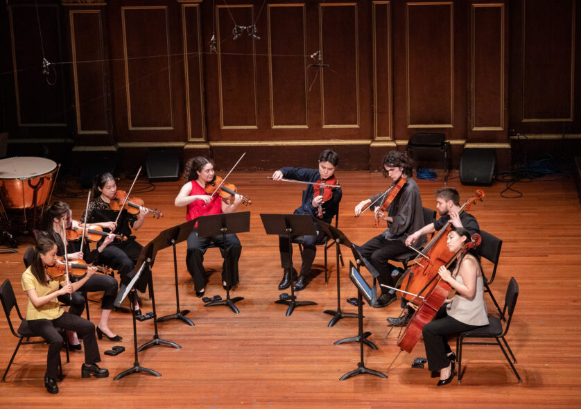 Graduating students perform F. Mendelssohn's String Octet in E-flat Major, Op. 20.