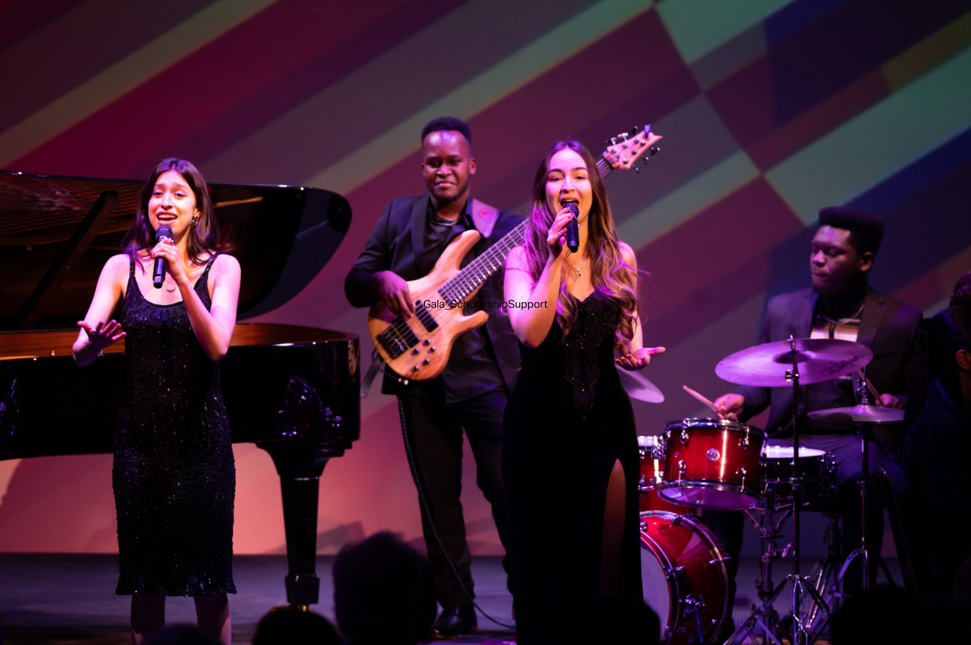 A contemporary music ensemble performing on stage at the NEC Scholarship Gala.