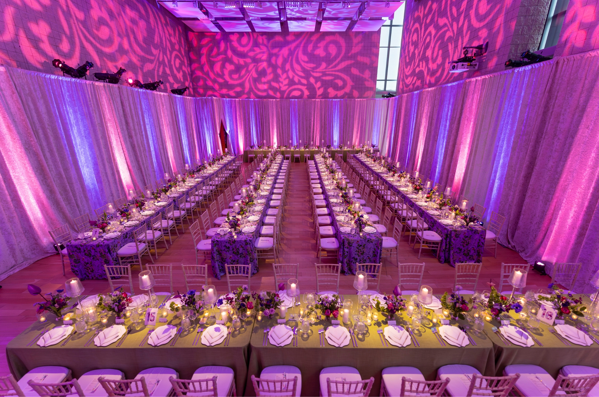 Guests enjoyed a curated dining experience in NEC's beautifully transformed Student Life & Performance Center.