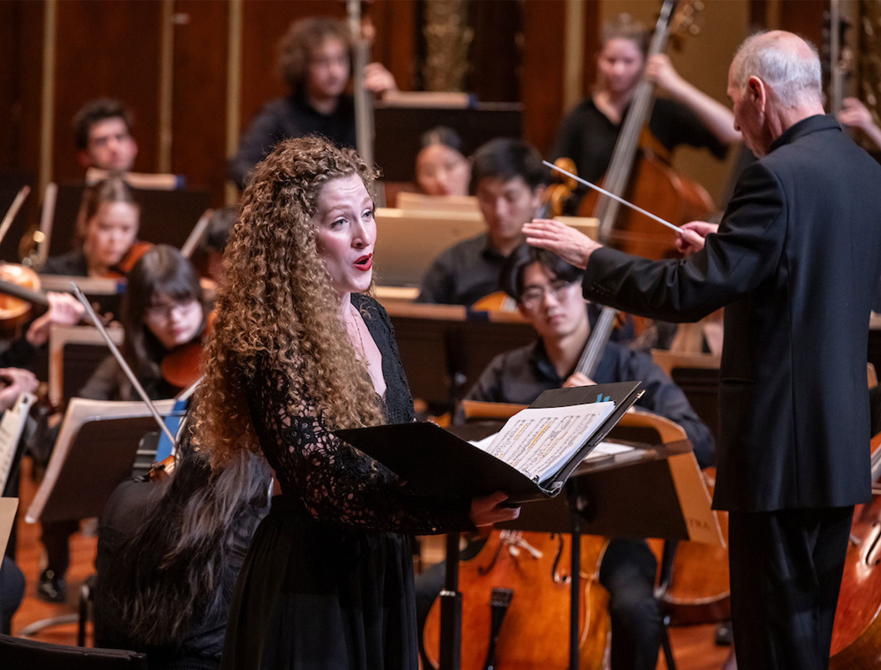 NEC Concert Artist Josie Larsen performing with the NEC Philharmonia on the Jordan Hall Stage.
