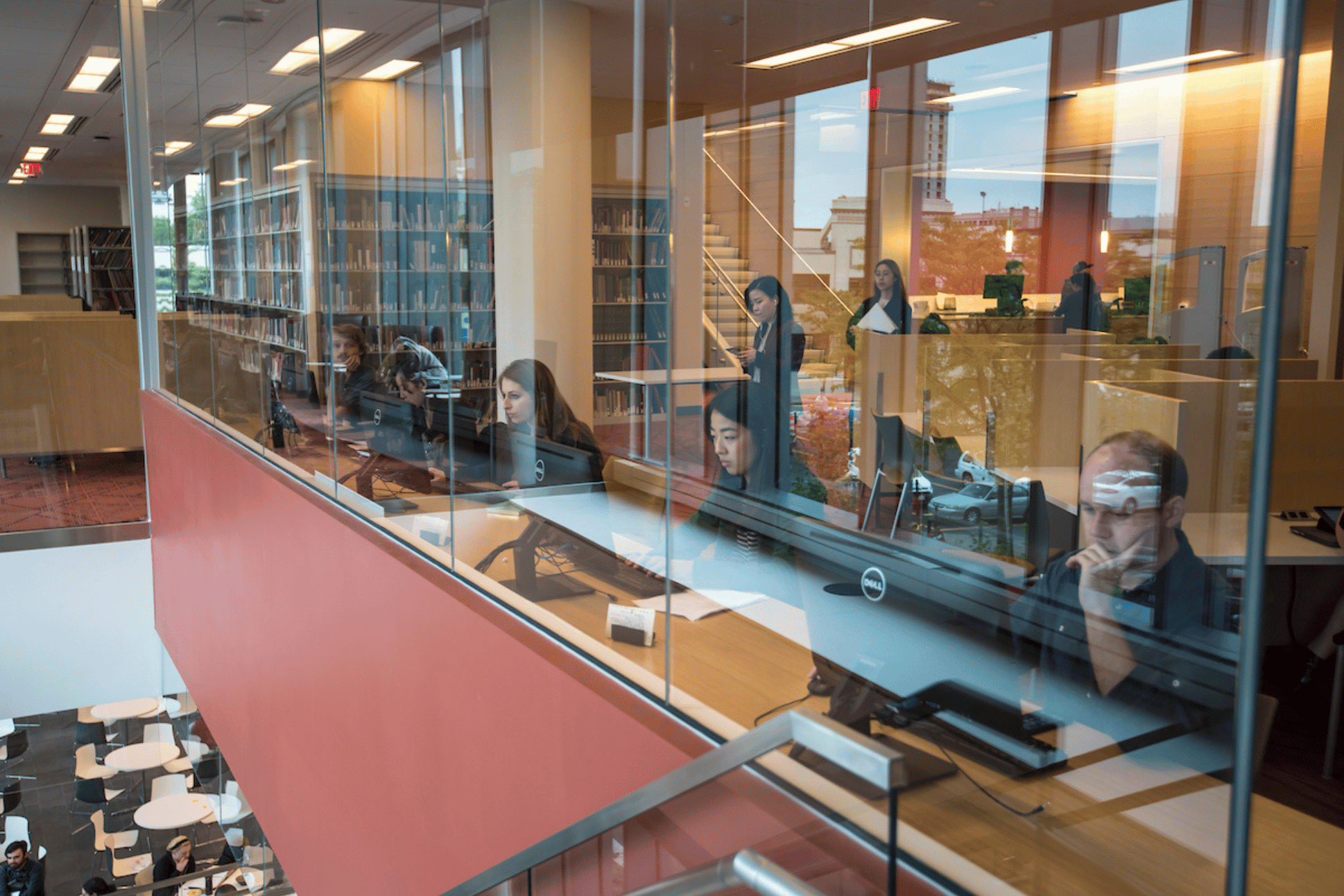 NEC's Blumenthal Family Library (1) NEC's Blumenthal Family Library in the Student Life and Performance Center.