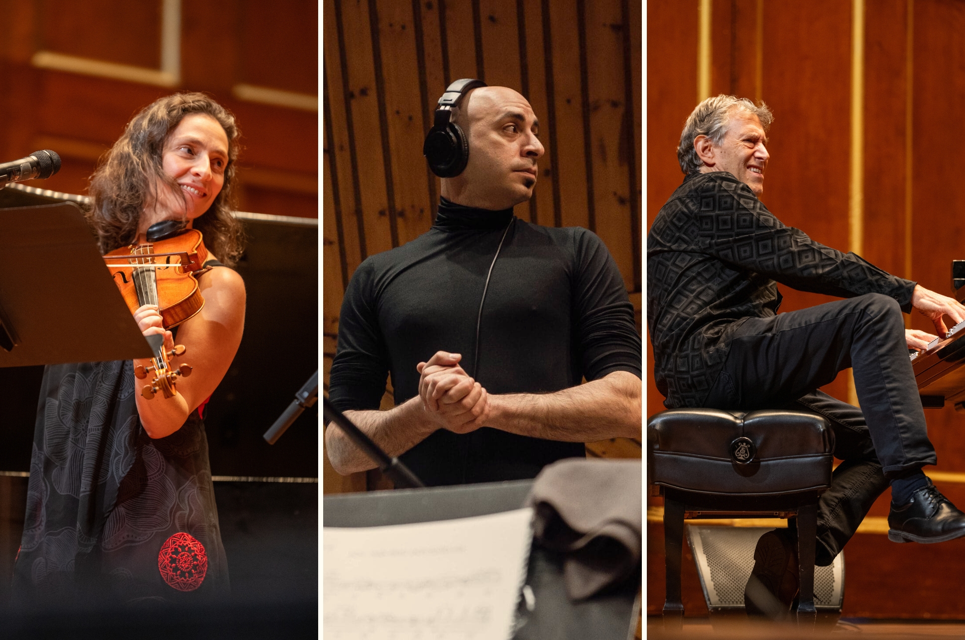 Eden Macadam-Somer (left); Akram Haddad (middle); Hankus Netsky (right).