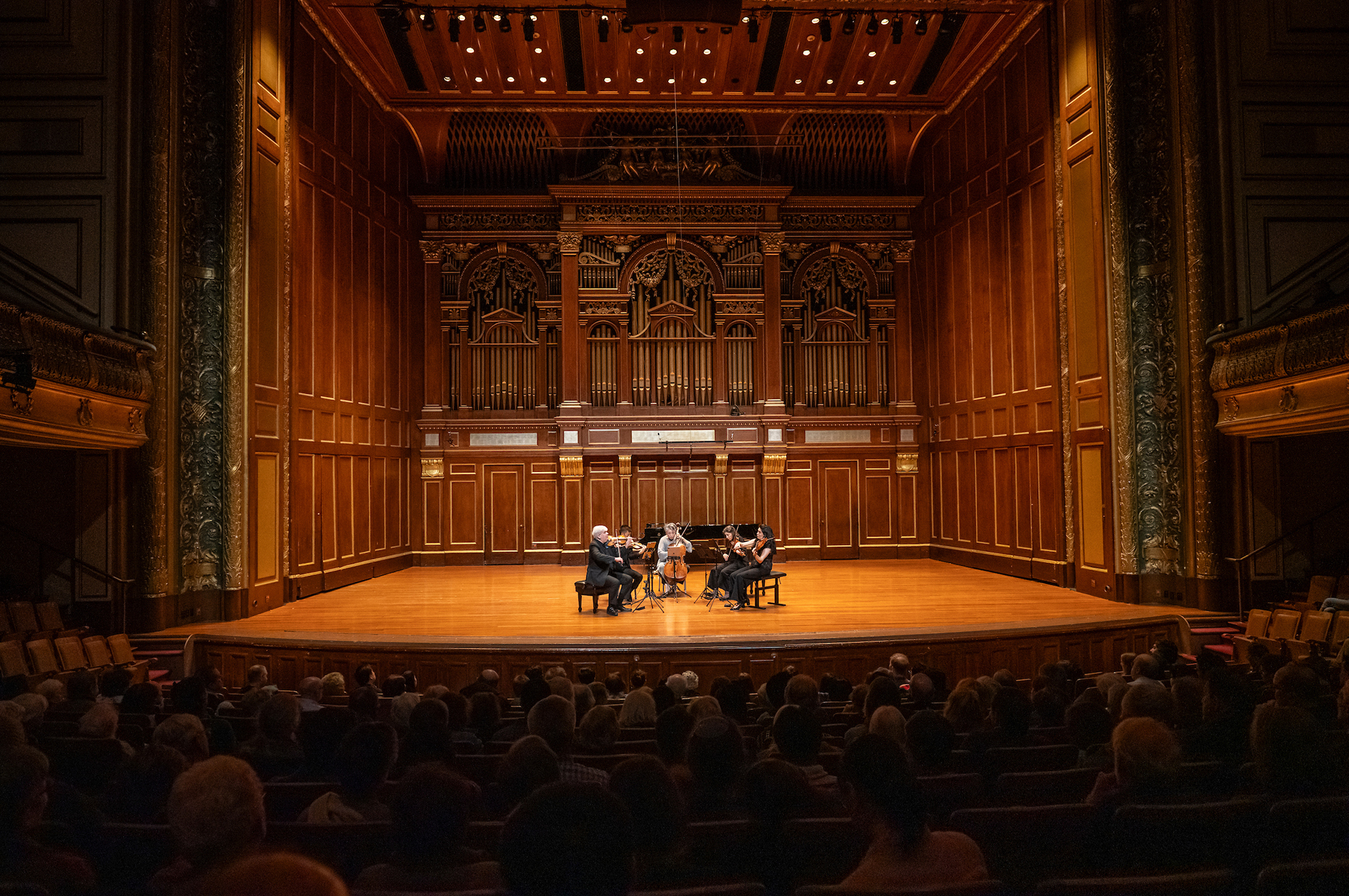 Borromeo Quartet performing on the Jordan Hall stage. Borromeo Quartet performing on the Jordan Hall stage.